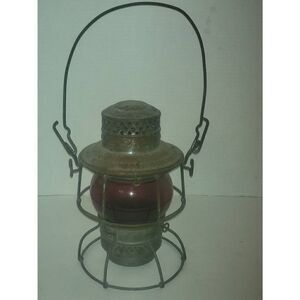 Antique Adlake Kero Red Globe 1921-1923 2-32 Railroad Lamp Light Train Lantern